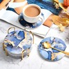 CoColemon Navy Blue Absorbent Coasters Set of 6, Marble Abstract