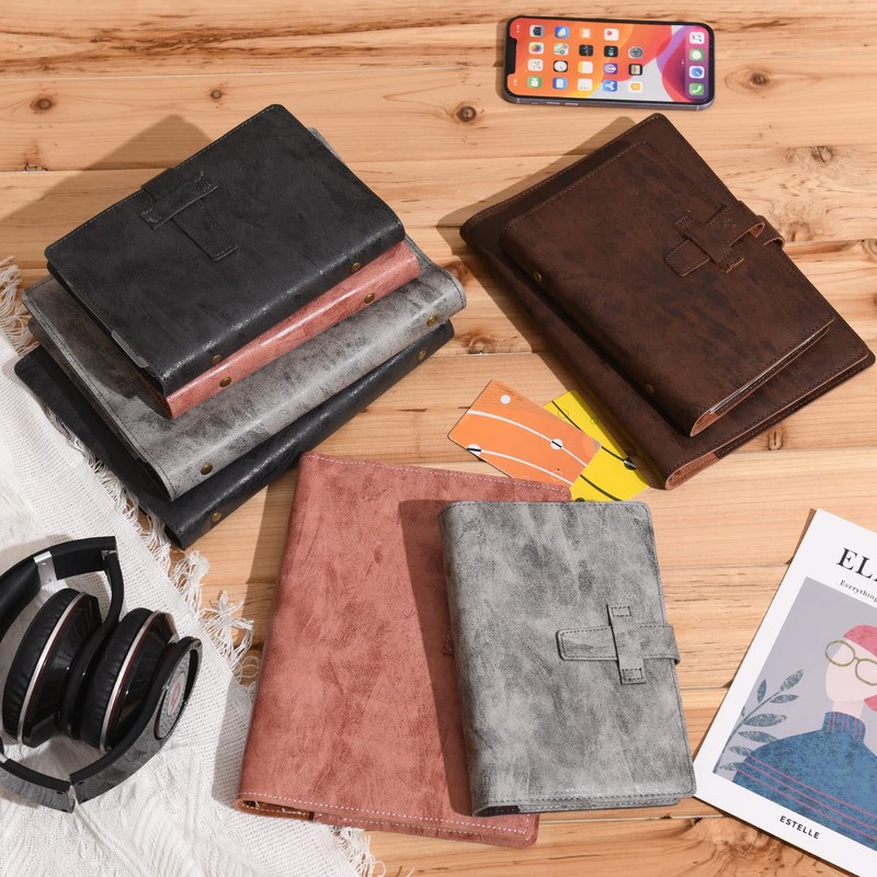 Wonderpool Leather Journal Refillable Binder A6 Writing Notebook Folder Organiser