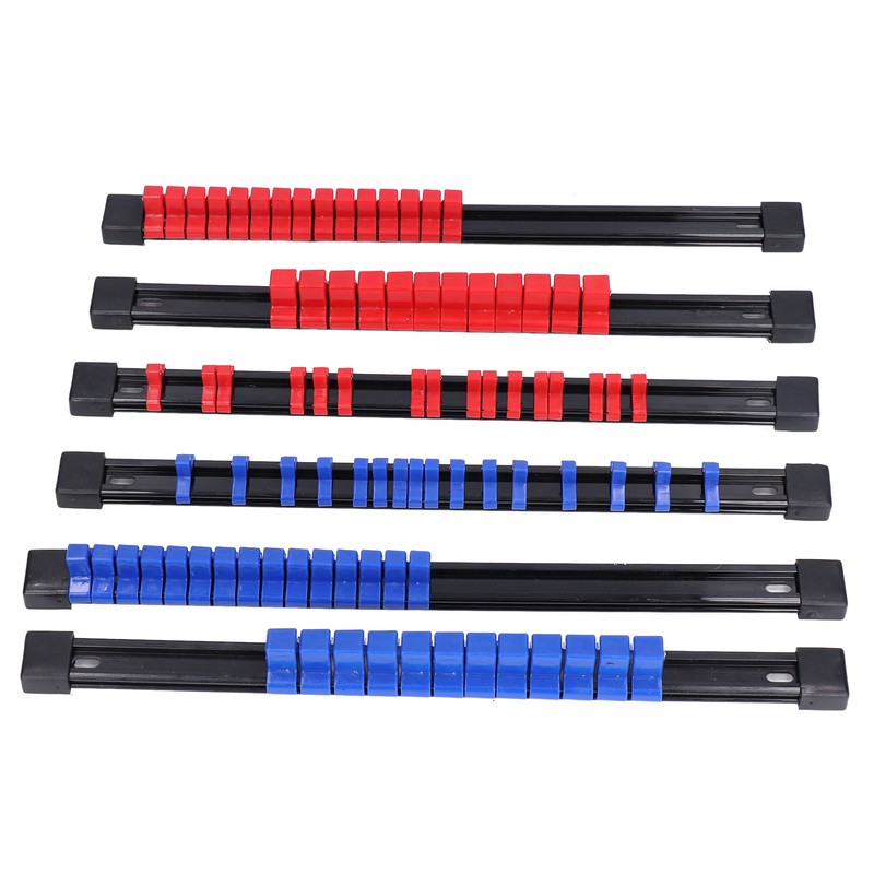 6pcs Socket Organizer Tray Multipurpose ABS 1/4in 3/8in 1/2in Auto