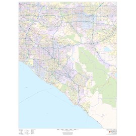Orange County, California - 36" x 48" Laminated Wall Map