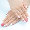 Sun&Beam Nails Handmade Nail Tip, Short, Round, Red, White, Pink,