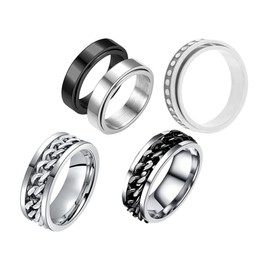5pcs Titanium Steel Rotating Rings Anxiety Fidget Rings Anti Anxiety Rings Rings Rings