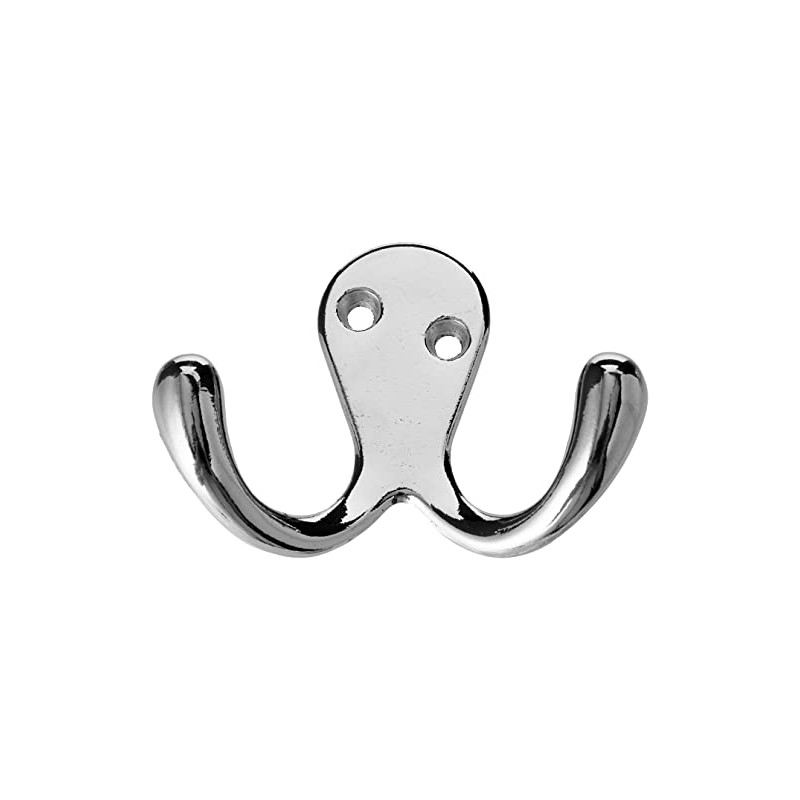 Merriway BH04887 (2 Pcs) Twin Robe Hook Chromed - Pack