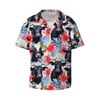 ReLuB Funky Hawaiian Shirt for Men, Cow Flower Graphics Button