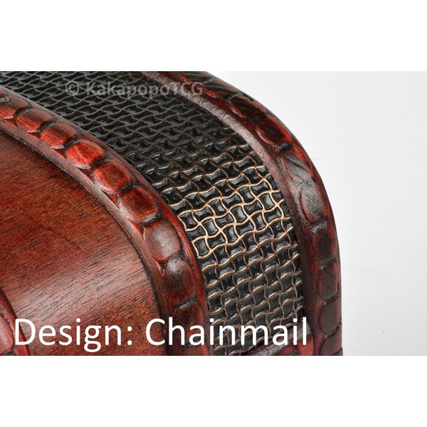 KakapopoTCG Elven Chest (Chainmail) Lockable Wood Deck and Counter Box