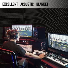 2PCS Large Sound Dampening Blanket,96" x 80" Sound Absorbing Studio Blanket,Noise Cancelling Studio Acoustic Blanket Curtain/Light Blocker/Moving Blanket