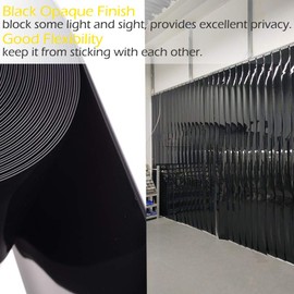 Plastic Strip Door Curtain Black – 80 Feet Scratch Guard PVC Curtain Vinyl Roll, Commercial Industrial Door for Workshop, Pet Home, Warehouse 80 Ft * 7.5 in * 0.06 in Smooth Black