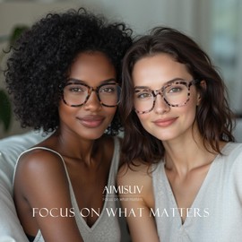 AIMISUV Reading Glasses for Women Men - Blue Light Blocking Magnifying Readers,Oprah Square Anti-Glare Computer Eyeglasses(3Pack,3.5X)