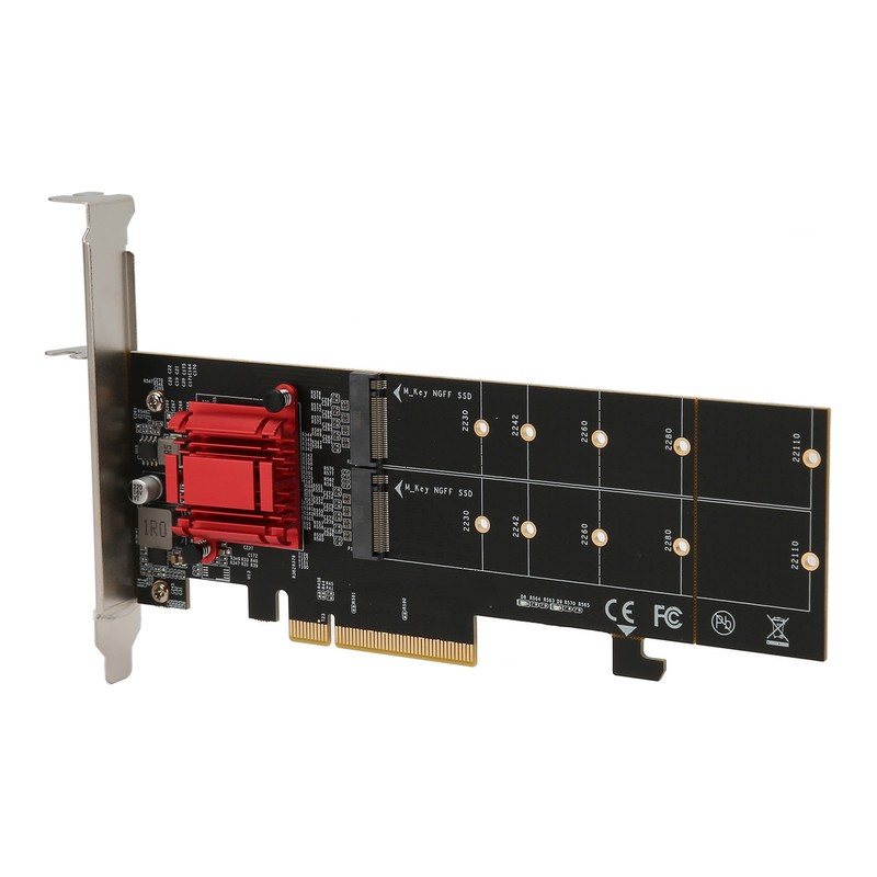 Dual M.2 PCIe NVMe Adapter with PCIe Bifurcation Function SSD