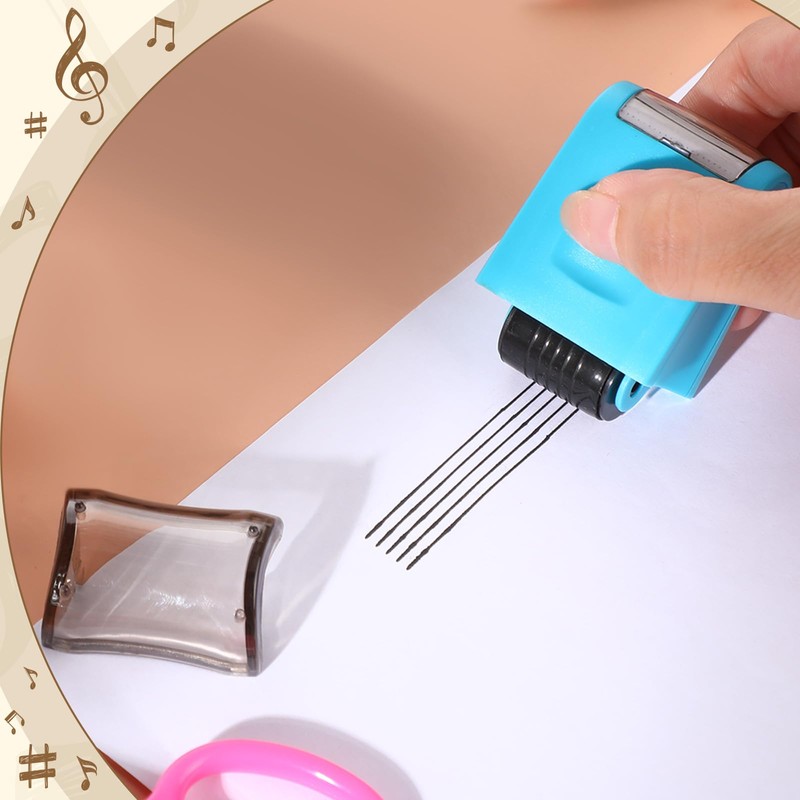 Nezyo 1 Pcs Music Staff Roller Stamp 5 Line Teacher