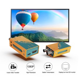 AVMATRIX Mini SC1112 SDI to HDMI Mini Converter, HD/SD/3G-SDI Loop Out, SDI/HDMI Converter Pocket Size & Easy Mount, USB-C Power Solution