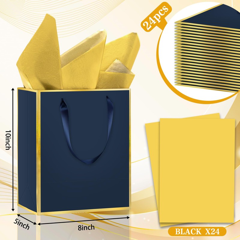 Epoesch 24 Pack Gift Bags with Handles & 24 Tissue