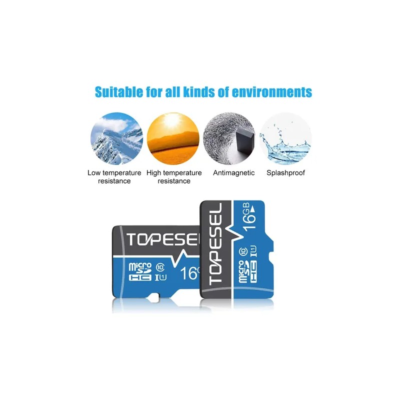 2 Tarjetas de Memoria Micro SDHC 16 GB Topesel con