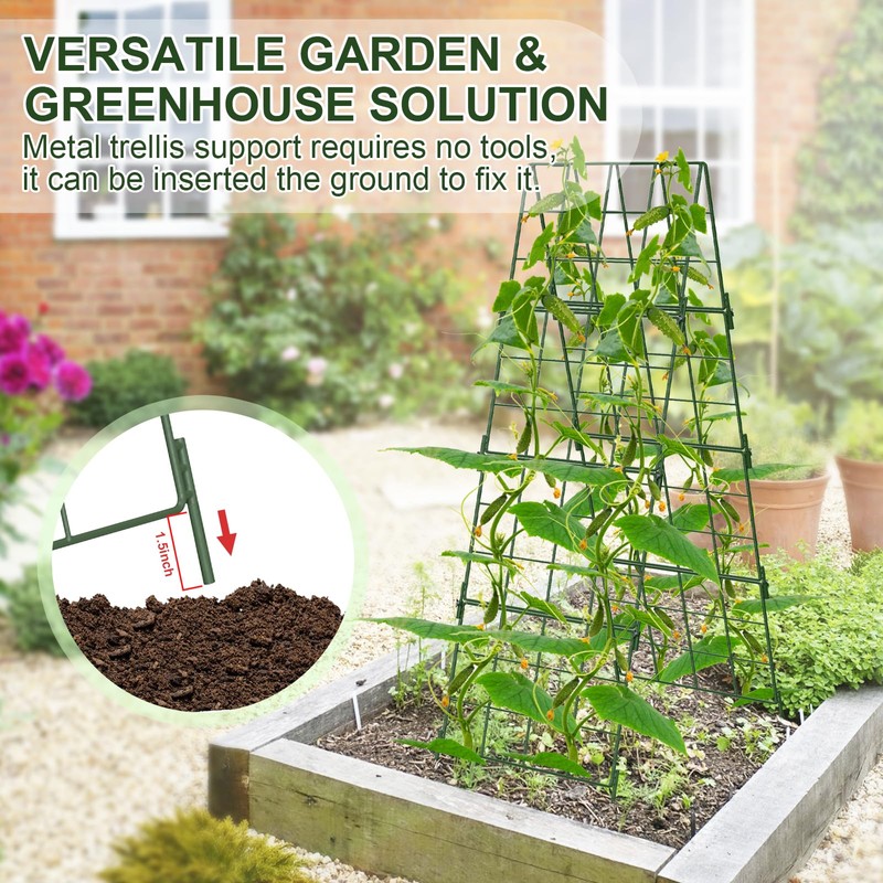 Heavy Duty 48"x16" Adjustable A-Frame Cucumber Trellis for Climbing Plants,iGreely