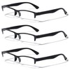 V.W.E. 3 Pairs Rectangular Half Rim Reading Glasses - Simple
