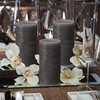 BOLSIUS 4 Pack Black (Stormy Gray) Rustic Pillar Candles -