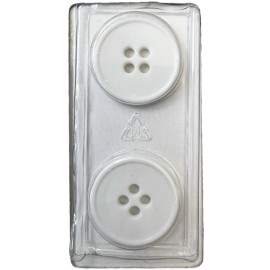 Dill Buttons Buttons White Round Flat 4-Hole 2-Pack 3/4" 20 MM Dill No. 137 Made in Germany