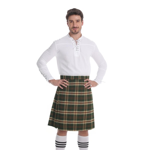 yolsun Kilt for Men Highland Tartan Utility Kilt Traditional Scottish