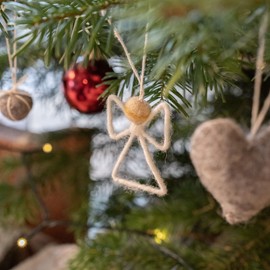 Én Gry & Sif Angel Christmas Tree Decoration, Christmas Decoration for Hanging, Handmade, Fair Trade, 4 Felt Angel Pendants Christmas