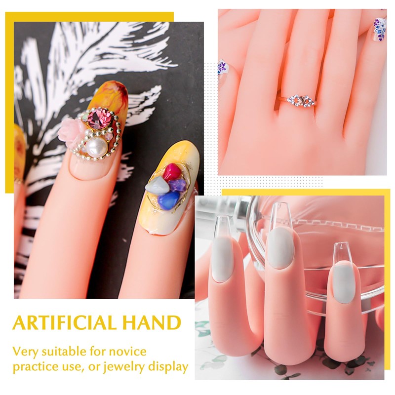 krofaue Nail Practice Hand - Practice Nail Tips Art Trainer