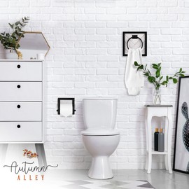 Autumn Alley Modern Farmhouse Toilet Paper Holder with Unique Shiplap Motif – Handcrafted Wood Toilet Paper Dispenser – Classy Black and White Wall Mount – Shabby Chic Rustic Farmhouse Bathroom Décor