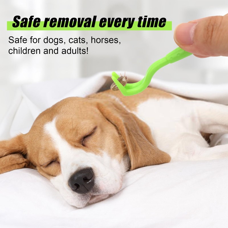 BOXOB 3pcs Tick Remover Tool Kit, 3 Sizes Green Plastic
