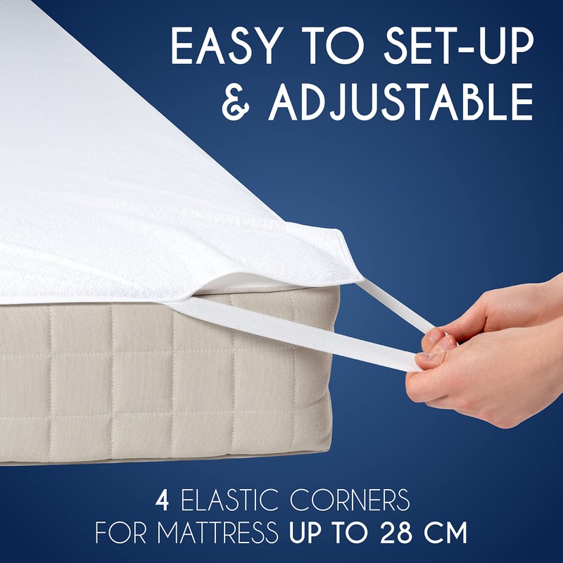 Dreamzie Mattress Protector Waterproof with 4 Elastic Corners - Made