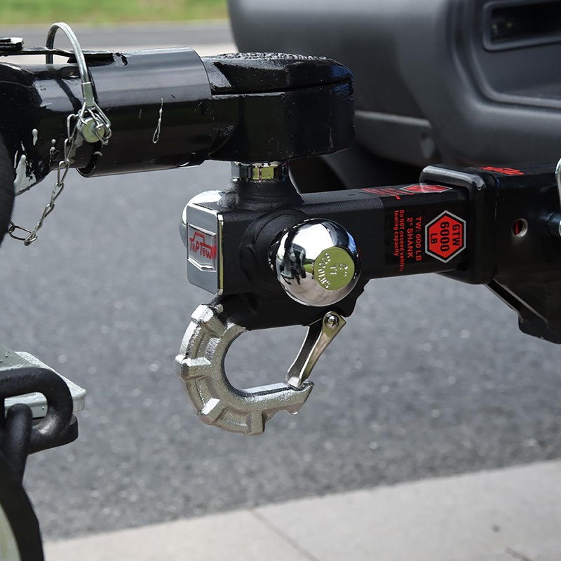 TOPTOW Trailer Hitch Tri-Ball Hitch Mount with Beast Tow Hook