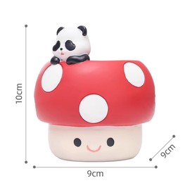 Desktop Succulent Planter with Durable Material, Panda Mushroom Resin Planter, Cute Cartoon Flower Pot, Suitable for Succulents, Miniature Gardening, Home & Office Decor