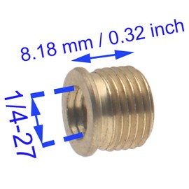 HAJXZH 4 PCS Lamp Holder Finial Adapter Male 1/8 IP (3/8") to Female 1/4-27 Full Thread Adapter Lamp Finial Cap for Lamps Finials Install