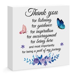 Thank You Gifts for Women Boss Coworker Friends Appreciation Gift for Teacher Mentor Leaving Goodbye Farewell Gift Wooden Box Sign Decorative Home Office Desk Sign Decor