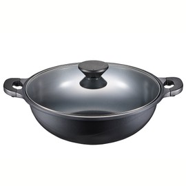 PN Poongnyeon Pearl Black Casting IH Induction Combination Wok Hotpot Pot 36cm Large Capacity Double Wok Pot / PN풍년 펄블랙 주물IH 인덕션겸용 웍전골 냄비 36cm 대용량 양수웍냄비
