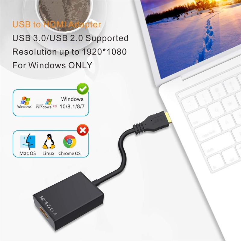 USB 3.0 to HDMI Adapter, HD 1080P Video Converter USB