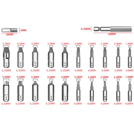 Buaak Screw Extractor Set, Screw Extractor, Left Extractor Set, Tool for Removing Broken Screws for Machine Screws, Wood Screws, Sheet Metal Screws