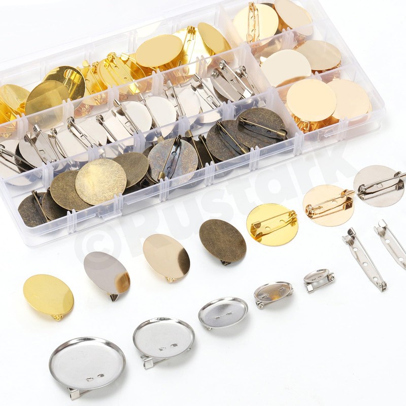 Rustark Fermagli per spille, con base a disco, vuoti, spessi,