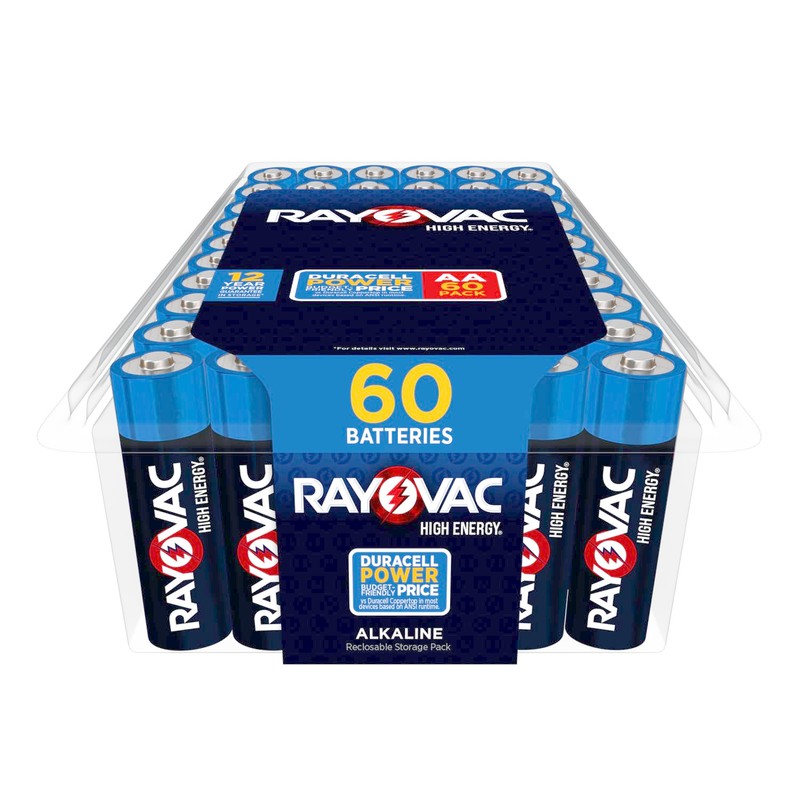 Rayovac AA Batteries, Double A Battery Alkaline, 60 Count