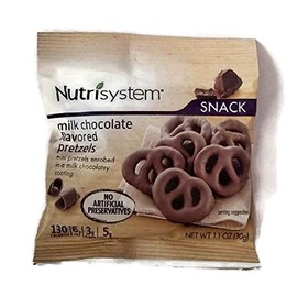 Nutrisystem Snack - Milk Chocolate Flavored Pretzels 130 Cal, 3g Fiber, 5g Protein (6 - 1.1 oz pkgs)