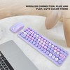 Keyboard Mouse Combo 2.4GHz Wireless Cute Retro 68 Round Keycaps