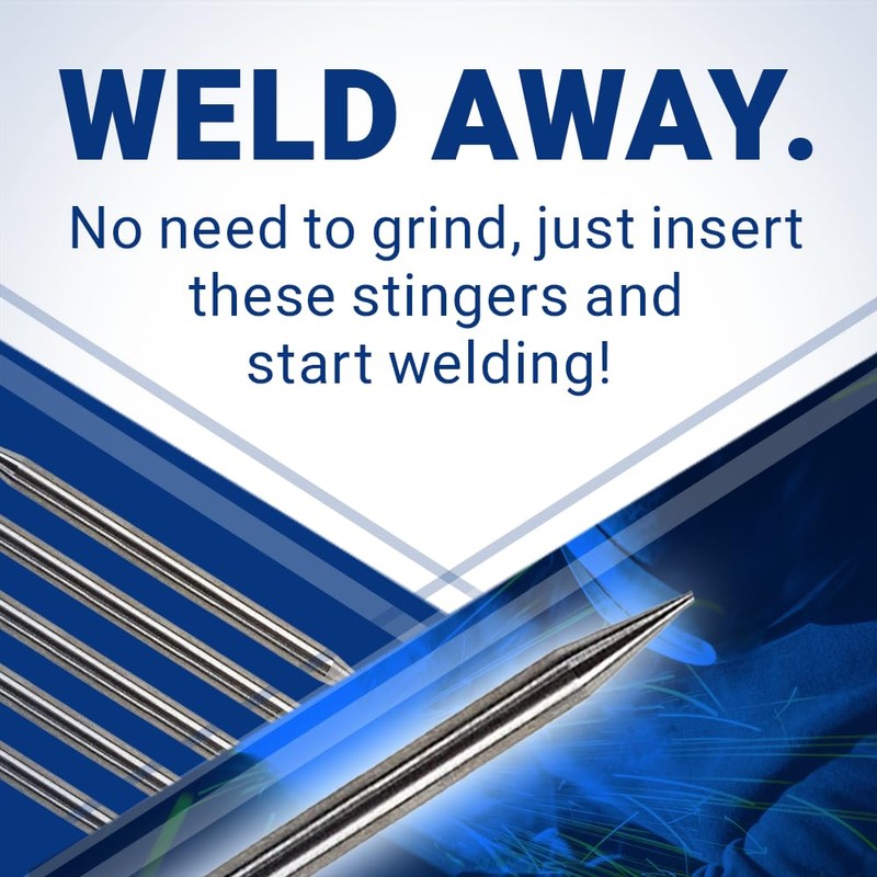 Pre-Ground TIG Tungsten Sharpened Electrodes Blue 2% Lanthanated 5-Pack (3/32"