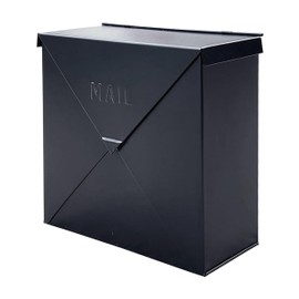 NACH Chicago Extra Large Mailbox, Rust Resistant Large Mailboxes for Outside Wall Mount, Metal Mailbox, Wall Mount Mailbox, Extra Large Capacity Mailbox, 12x12x4.8 inches, Black Mailbox, MB-6301BLK