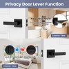 Estmoon 5 Pack Matte Black Door Handles Interior Door Knobs,