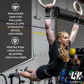 LYFT-RX Carbon Fibre Hand Grips - Weightlifting, Cross Train, Pullup, Muscle Ups, Gym, Weightlifting, Gymnastic Fit, Fingerless Palm Grip, No Hole Lift Gloves, Black, Small