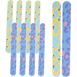 Baluue 10pcs Nail File Buffers for Manicure Double-sided Printing Nail Polishing Tool Random Colors Lightweight Design for Home Salon Use