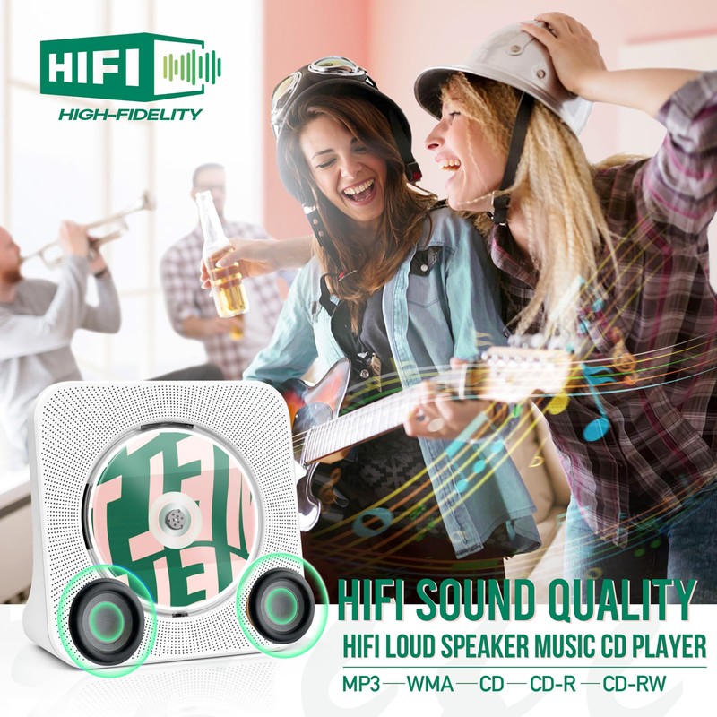 Portable CD Player for Home, ROADOM CD Players with Speakers,