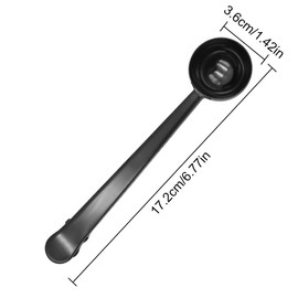LICQIC Coffee Scoop with Bag Clip, for Sealing and Measuring Coffee, Stainless Steel, 1 Pcs Black