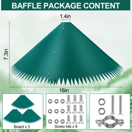 Qualirey 2 Pcs 16 Inch Squirrel Baffle for Bird Feeder, Plastic Guard Stopper Keep Squirrels Off Bird Feeder Pole for Outdoor Shepherd's Hook House