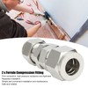 2Pcs Ferrule Compression Fitting Bulkhead Connector 2‑Touch Straight 304 Stainless