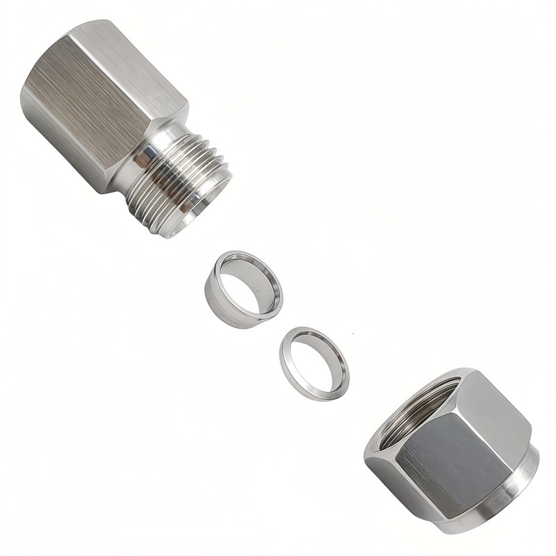Lophtnix Stainless Steel 304 Compression Coupler Tube Fitting 3/8" OD