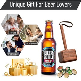 Handcrafted Wooden Judge Gavel Multi-Tool | Magnetic Base Beer Bottle Opener with Detachable Keychain - Vintage Style Cool Bottle Opener for Men, Home Bar Decor, Dad Gifts