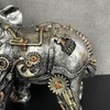 Darthome Steampunk Elephant Ornament Industrial Silver Resin Gothic African Animal